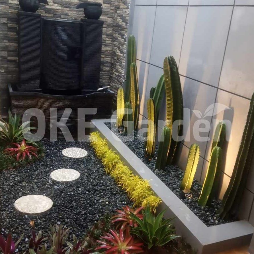 Taman minimalis miliki Ine Puspitasari yang digarap OKE Garden