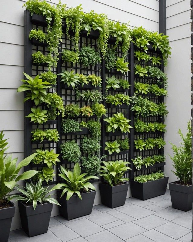 gambar vertical garden dengan tanaman hijau